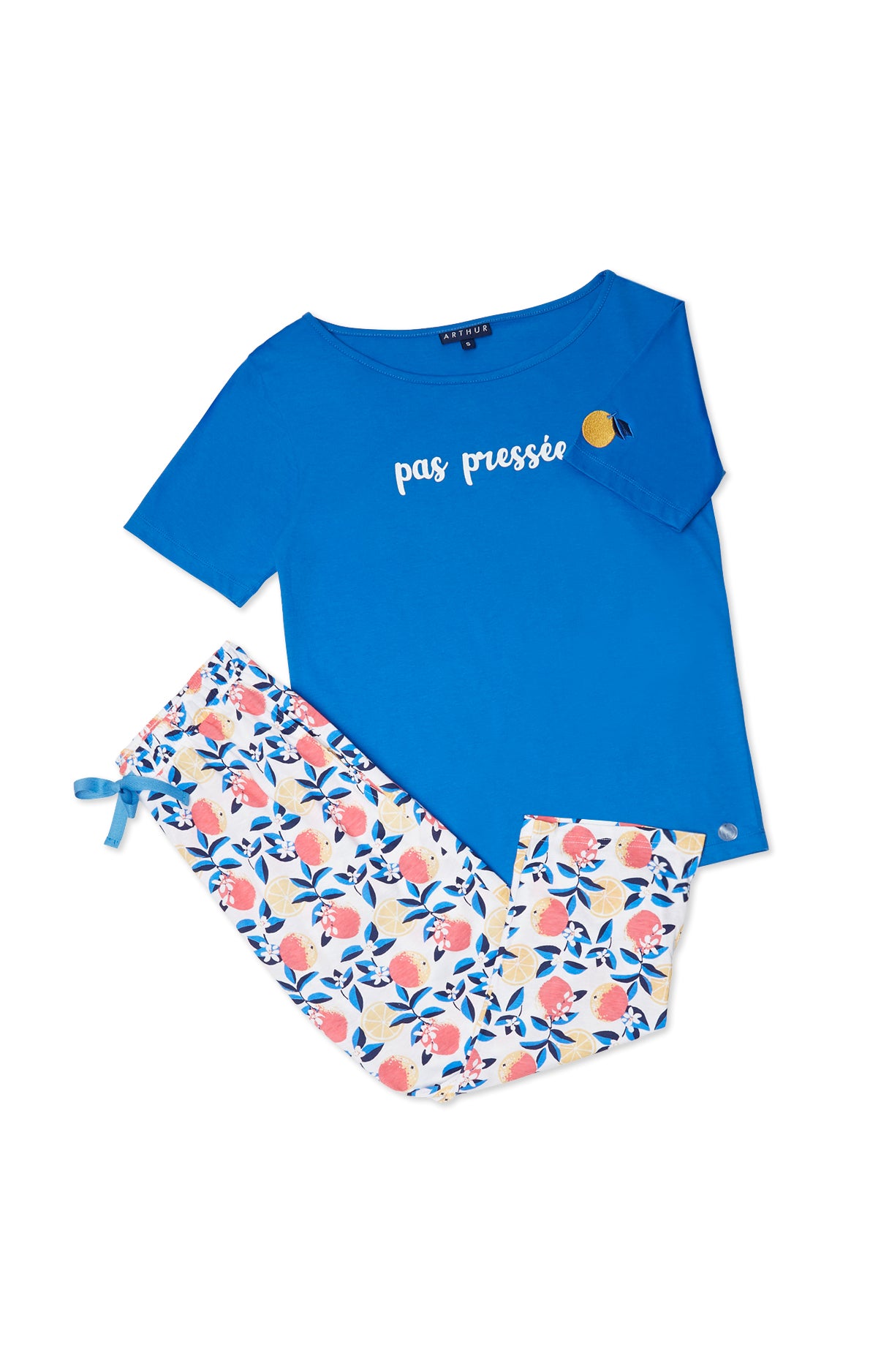 Pyjama long Femme Agrume Blanc et Ivoire 3