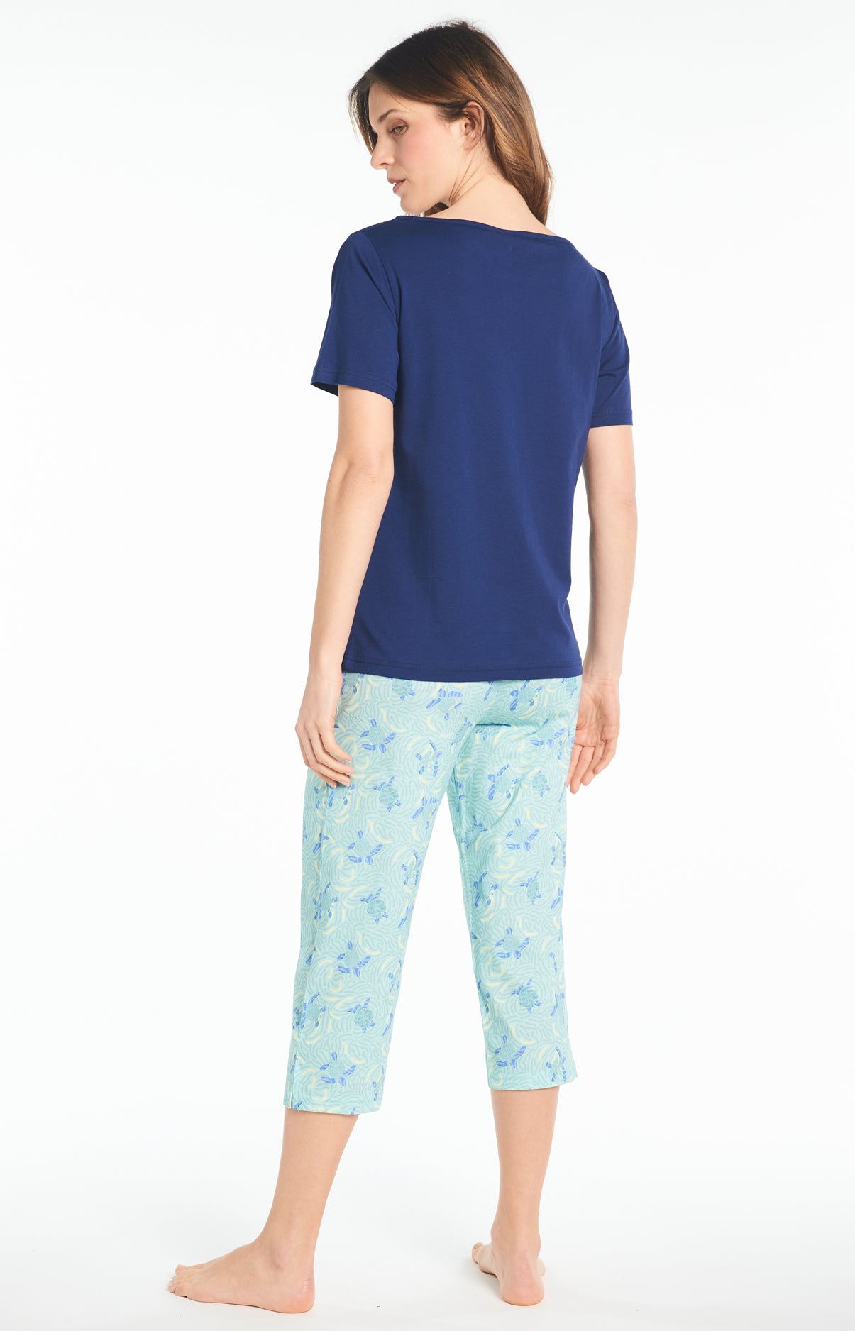 Pyjama long Femme Tortue Bleu 5