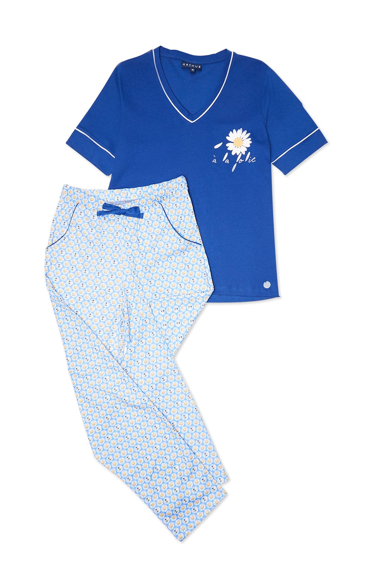Pyjama long Femme Paquerette Bleu 3