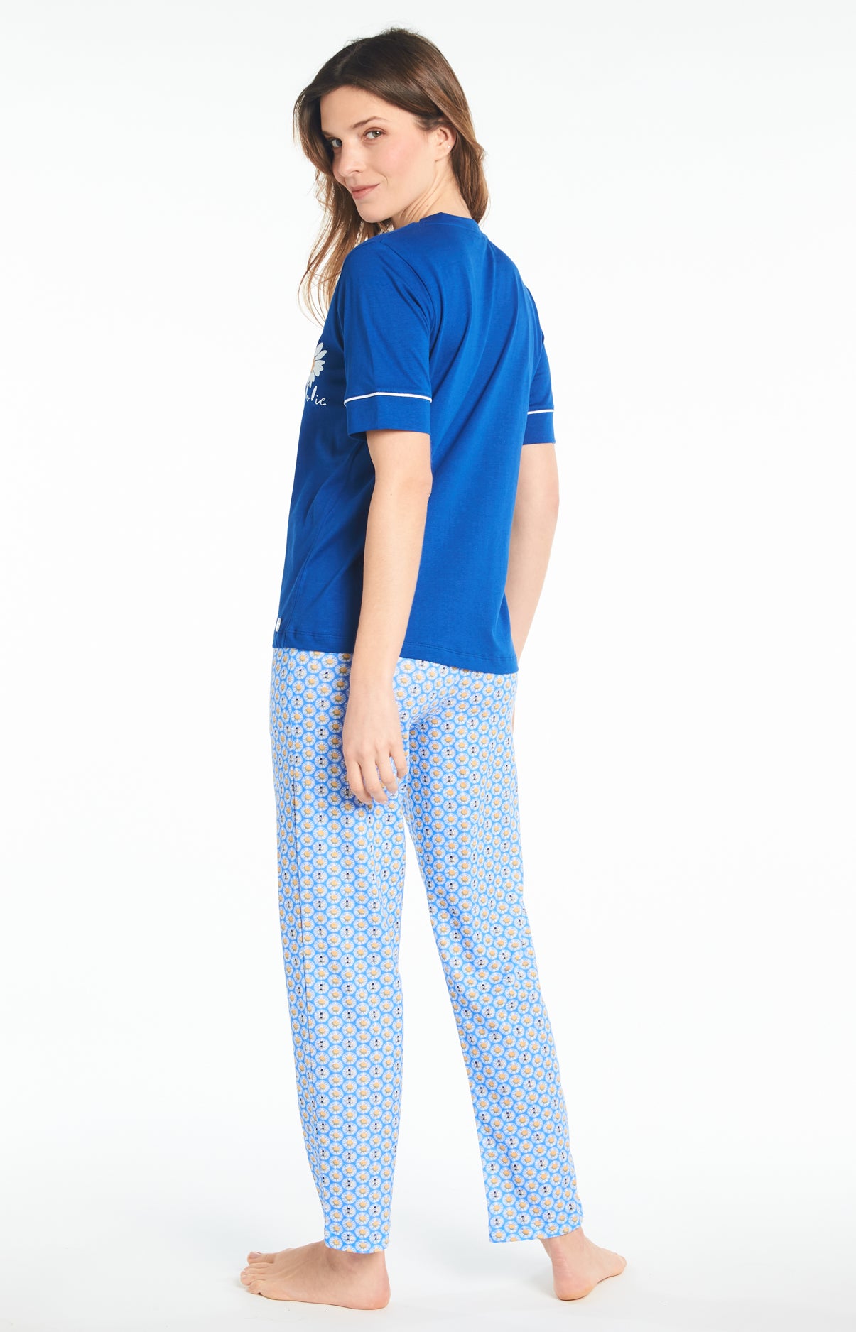 Pyjama long Femme Paquerette Bleu 2