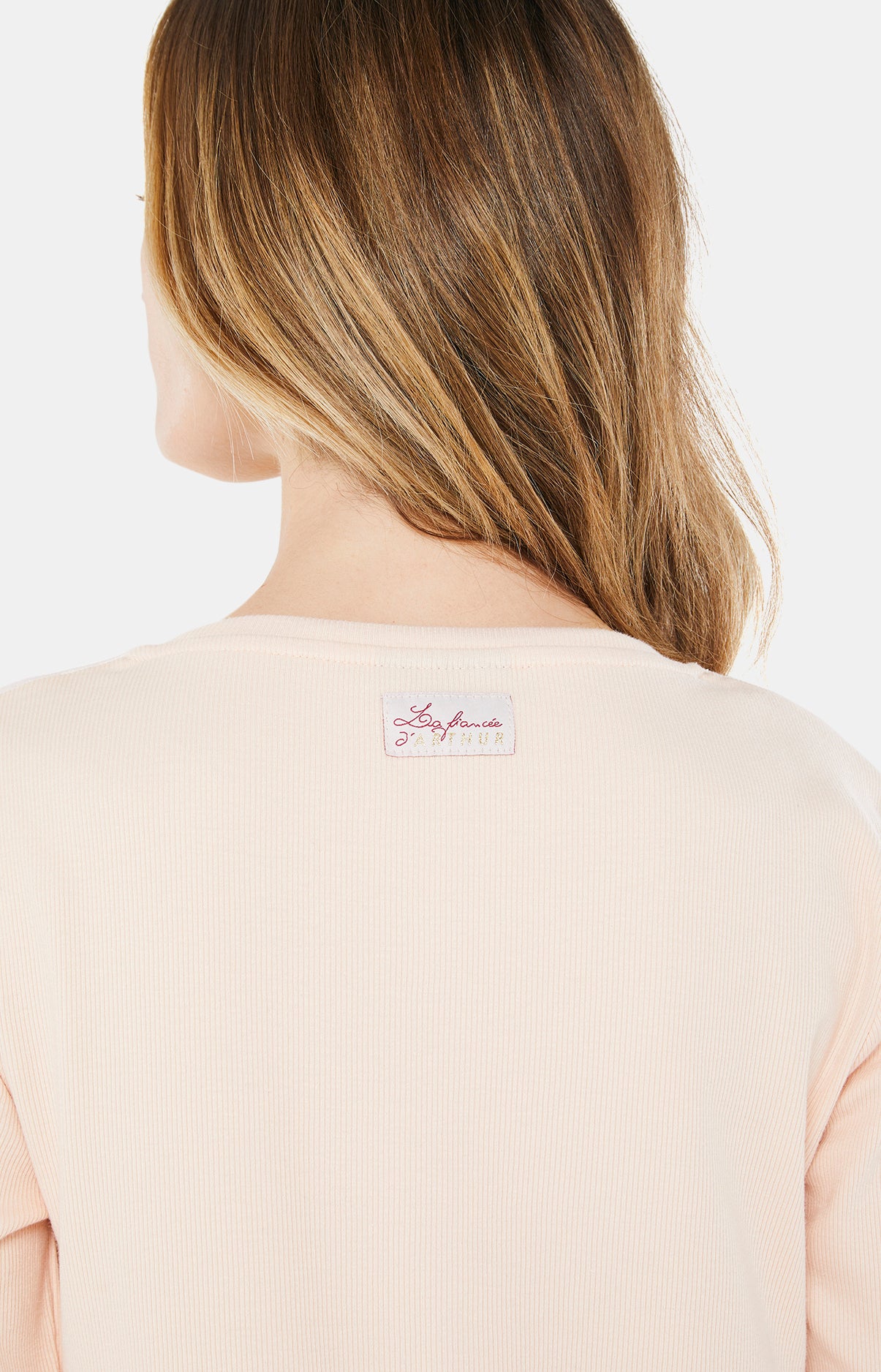 Tee-shirt Femme manches longues Coton Rose 8