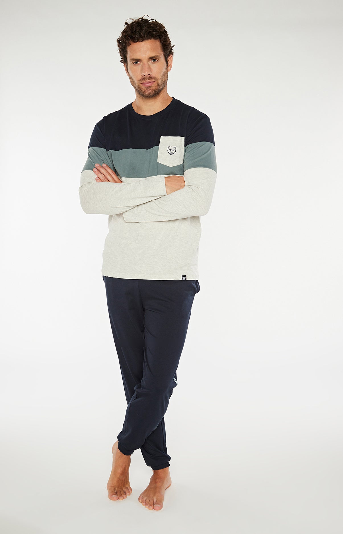 Pyjama Homme long Homme Trio Gris 1