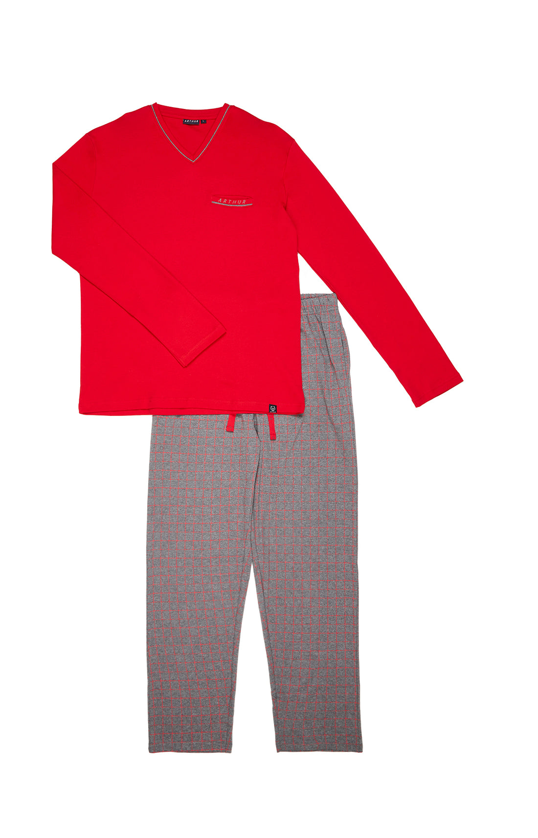Pyjama long Homme Basil Rouge 1