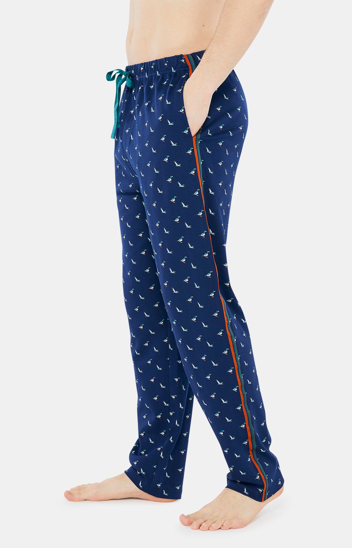 Pyjama long Homme Col Marine et Vert 4