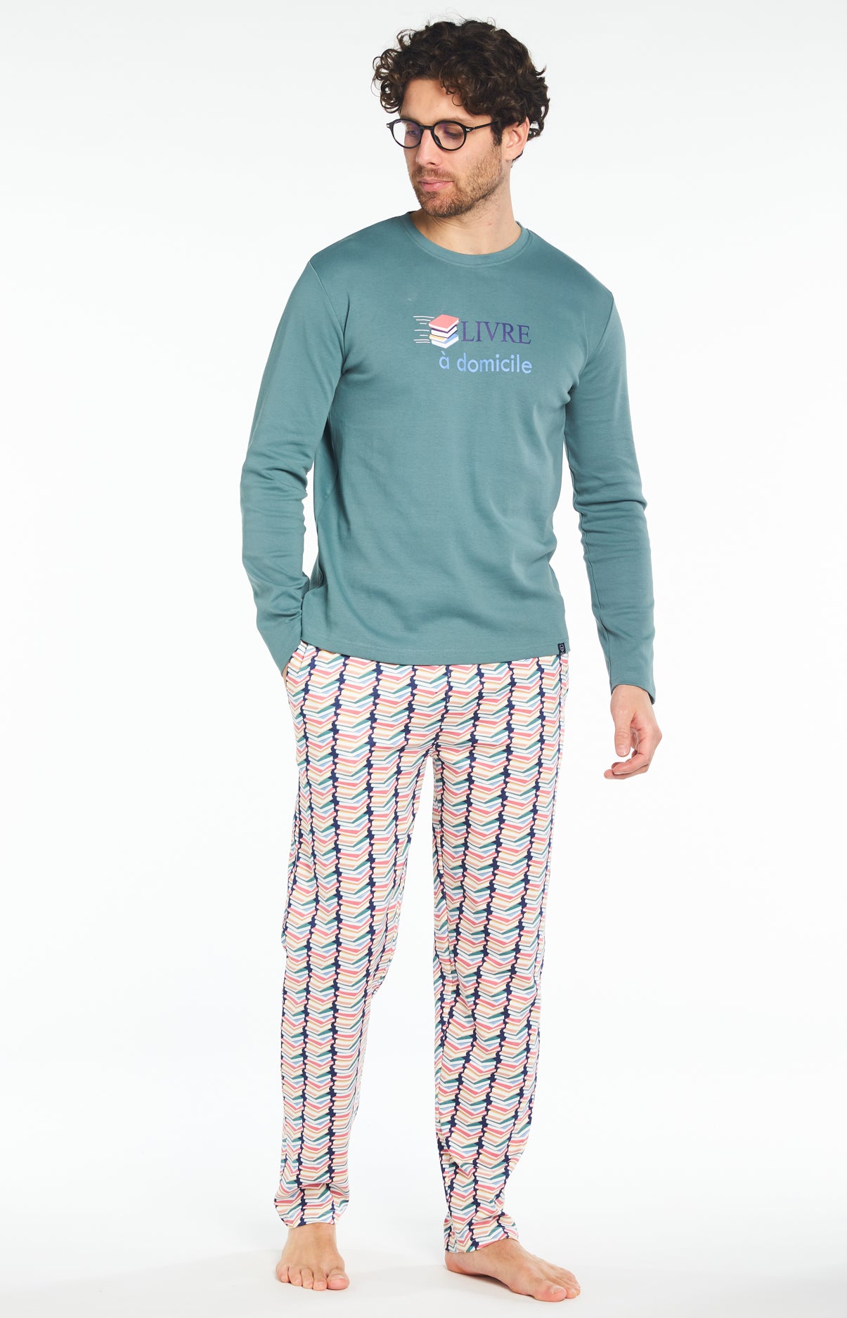 Pyjama long Homme Livre à Domicile Multicolore 1