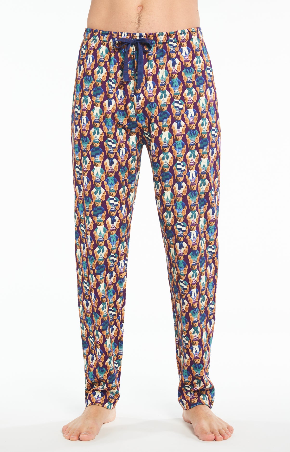 Pyjama long Homme Teddy Violet et Bordeaux 7