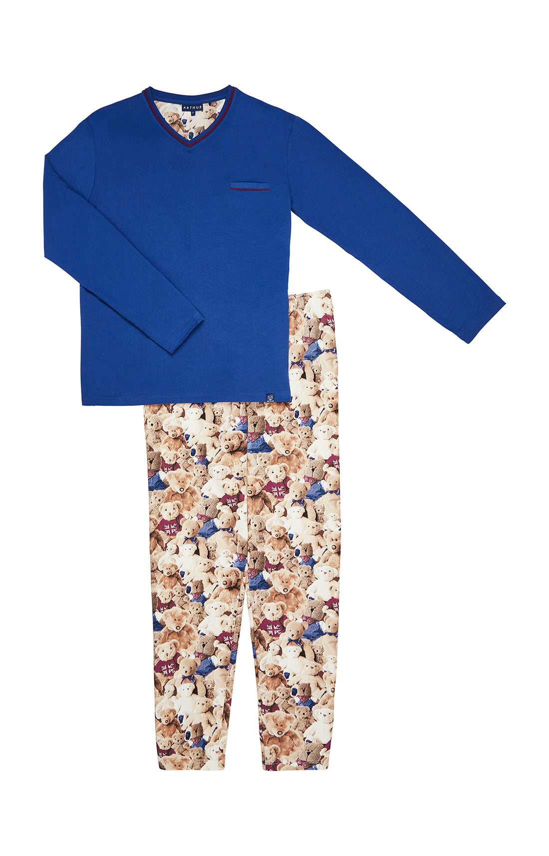 Pyjama long Homme Teddy Beige et Marron 10