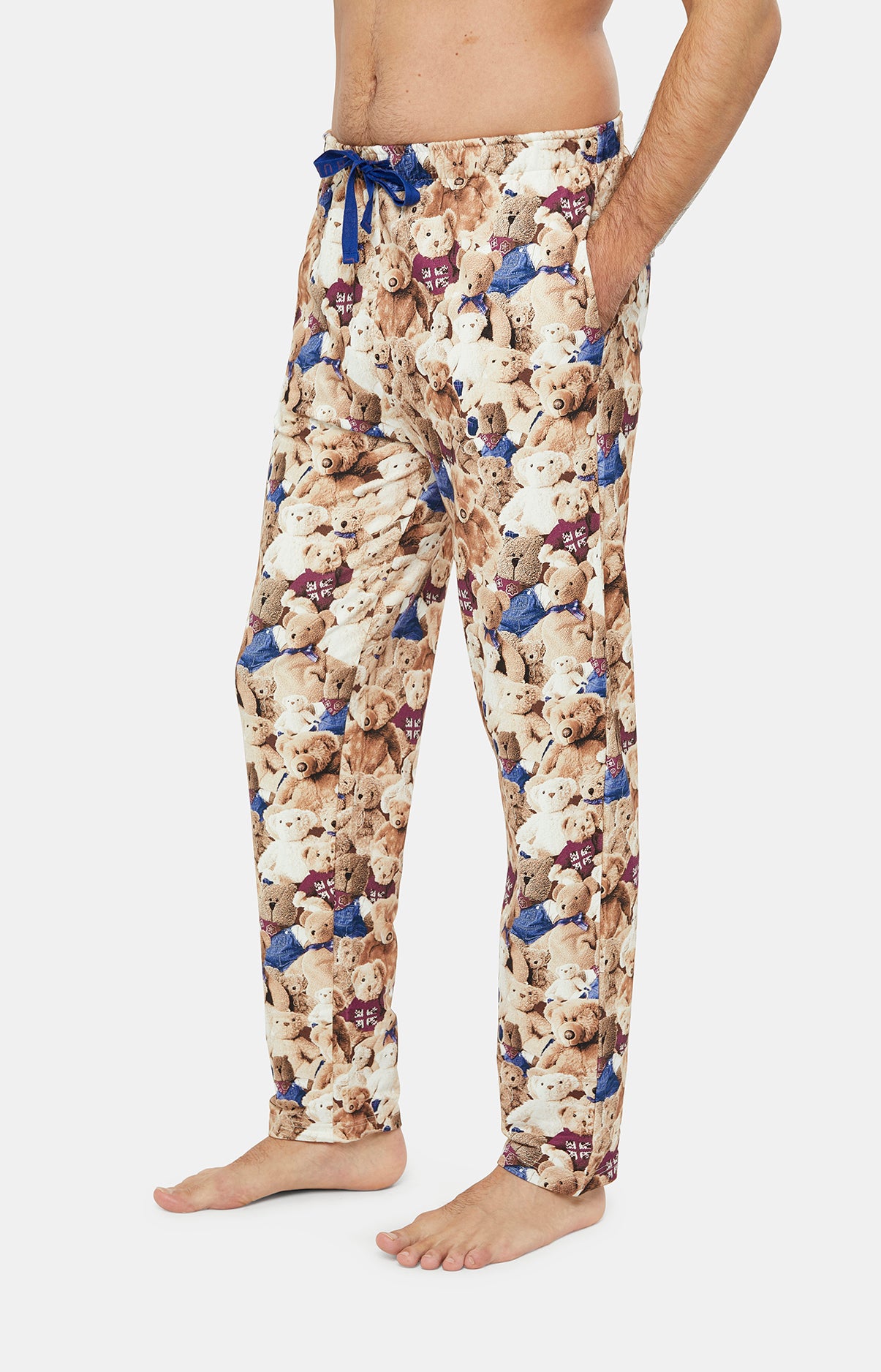 Pyjama long Homme Teddy Beige et Marron 12