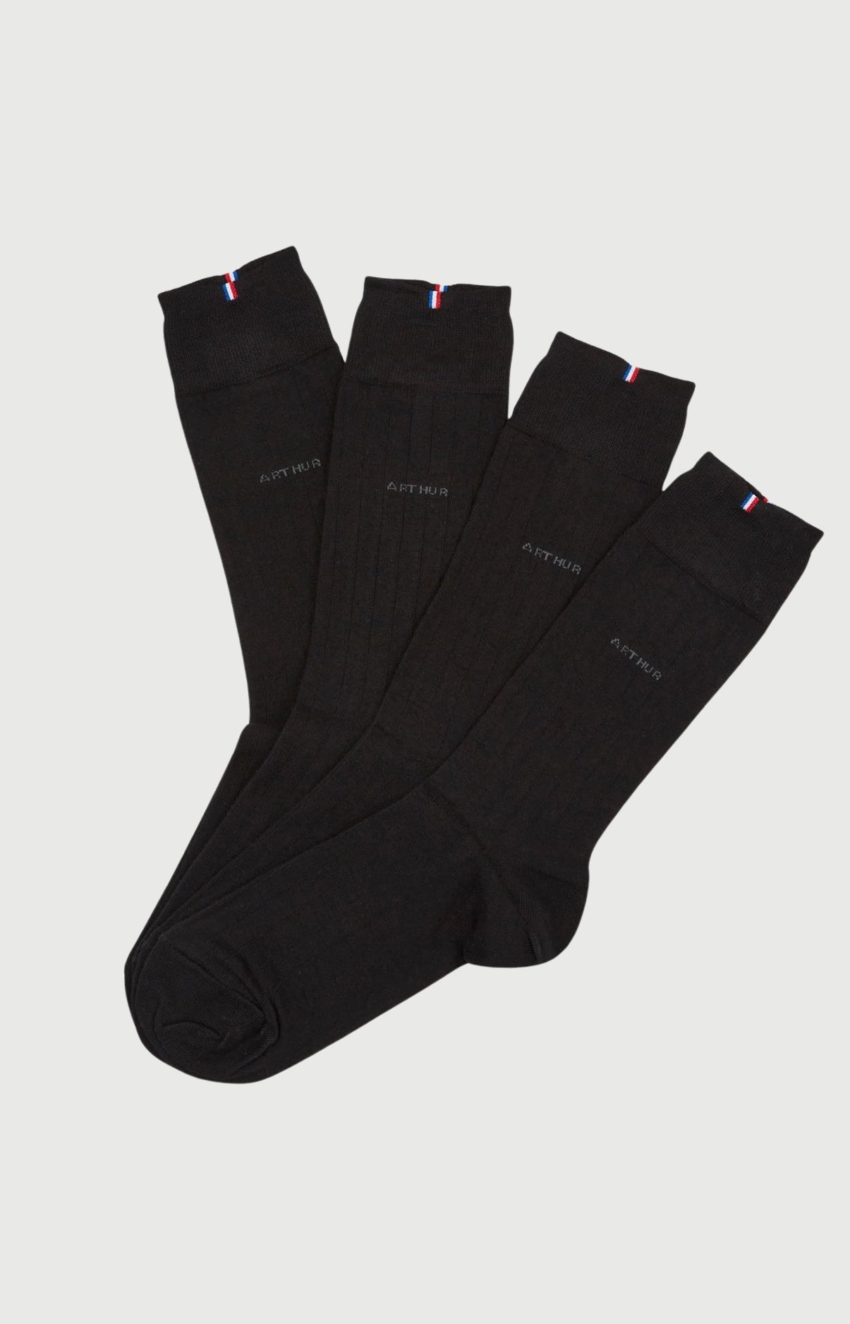 Pack 2 chaussettes unies Homme Bambou Noir 1