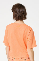 Pyjama Femme Dolce vitamines Manches courtes Imprimé papayes et kiwis oranges et verts 7