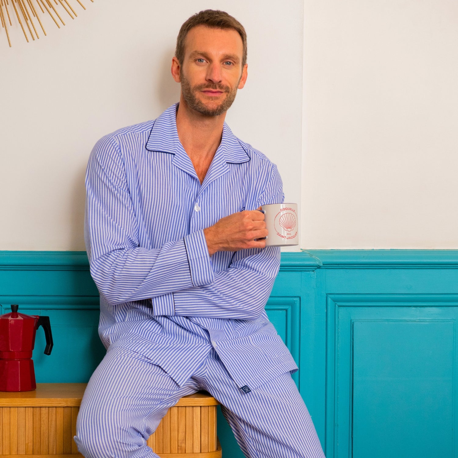 Pyjama boutonné homme rayé