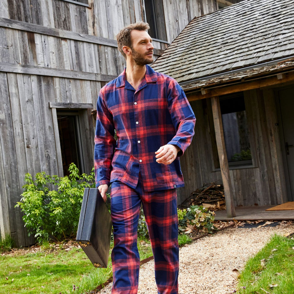 Pyjama Homme Arthur En Coton Bio - Ensemble T-Shirt Manches Longues Et Pantalon Confortable