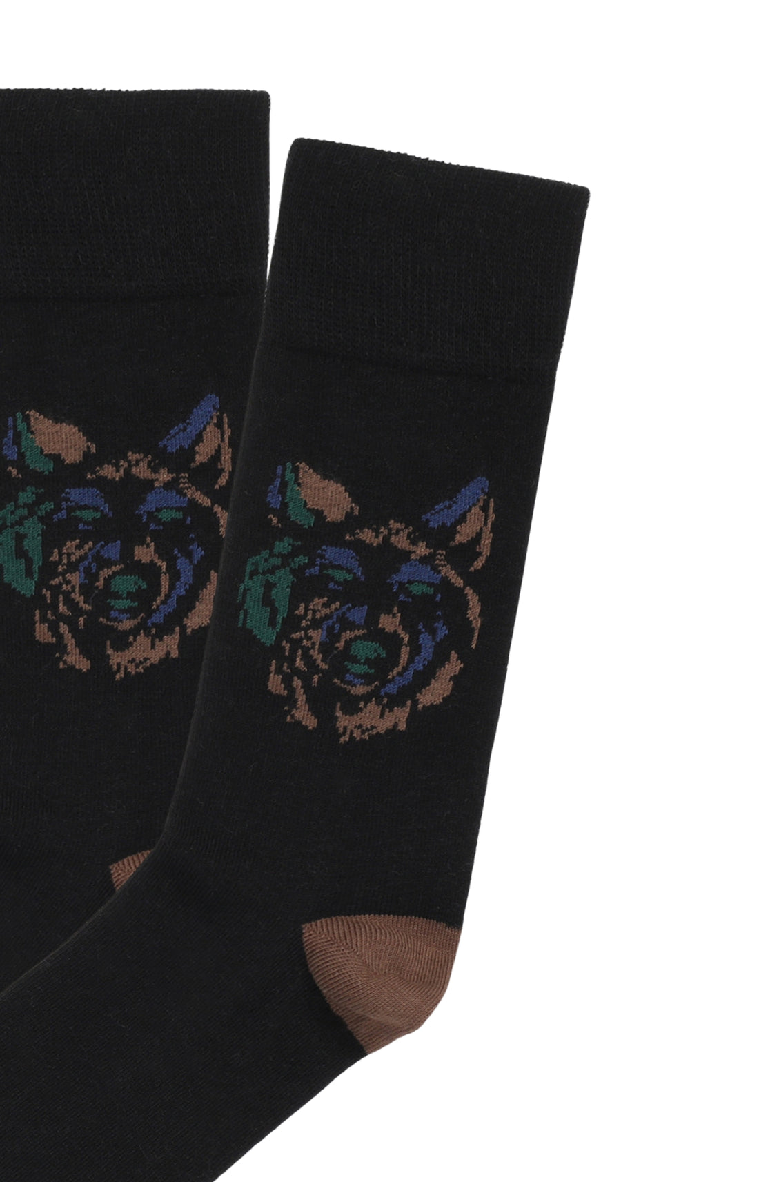 Chaussettes homme noir tête de loup 2