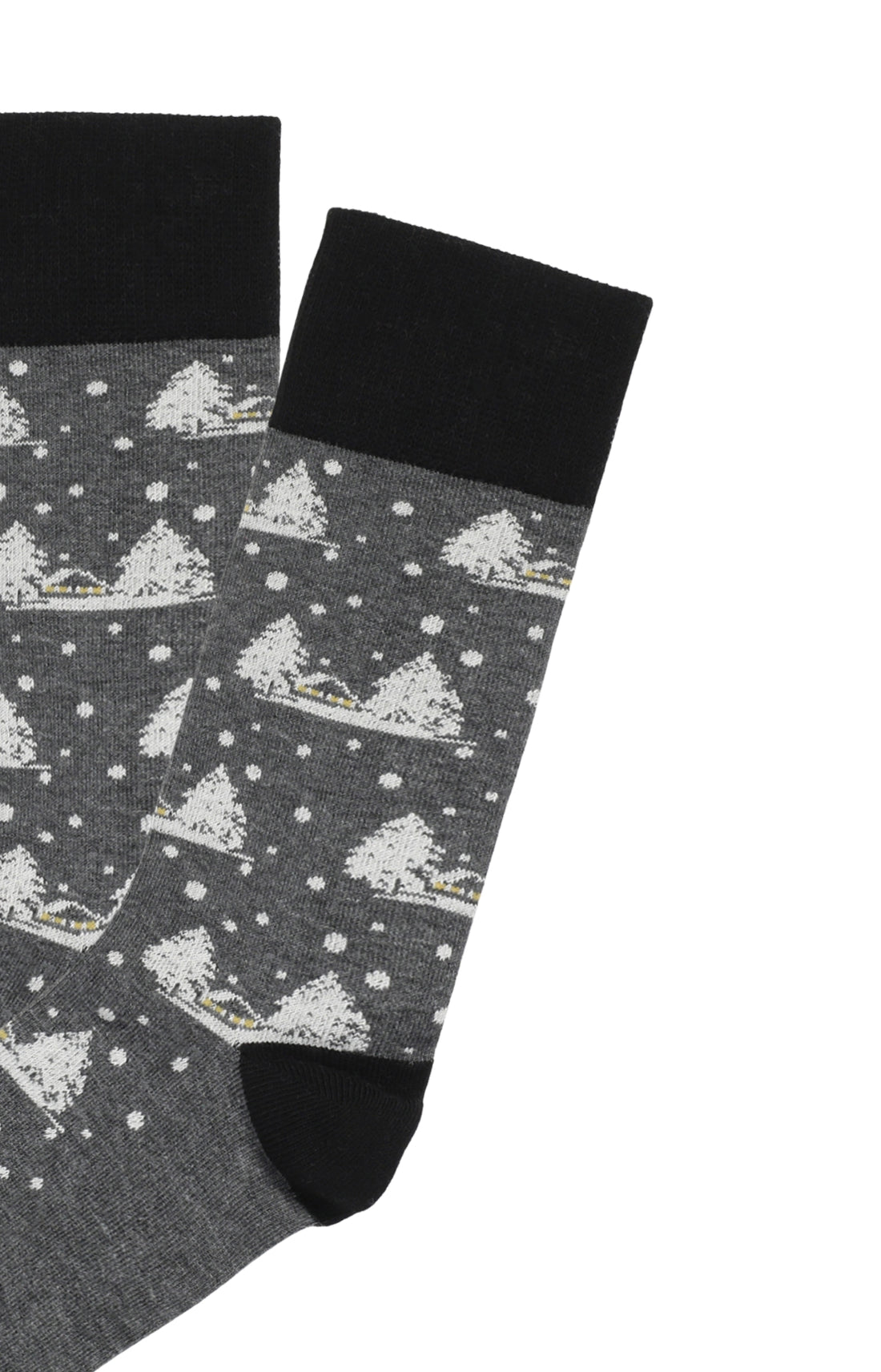 Chaussettes homme gris montagne neige noël 2