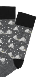 Chaussettes homme gris montagne neige noël 2
