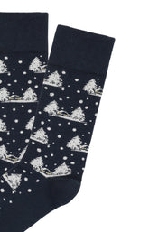 Chaussettes homme marine montagne neige 2