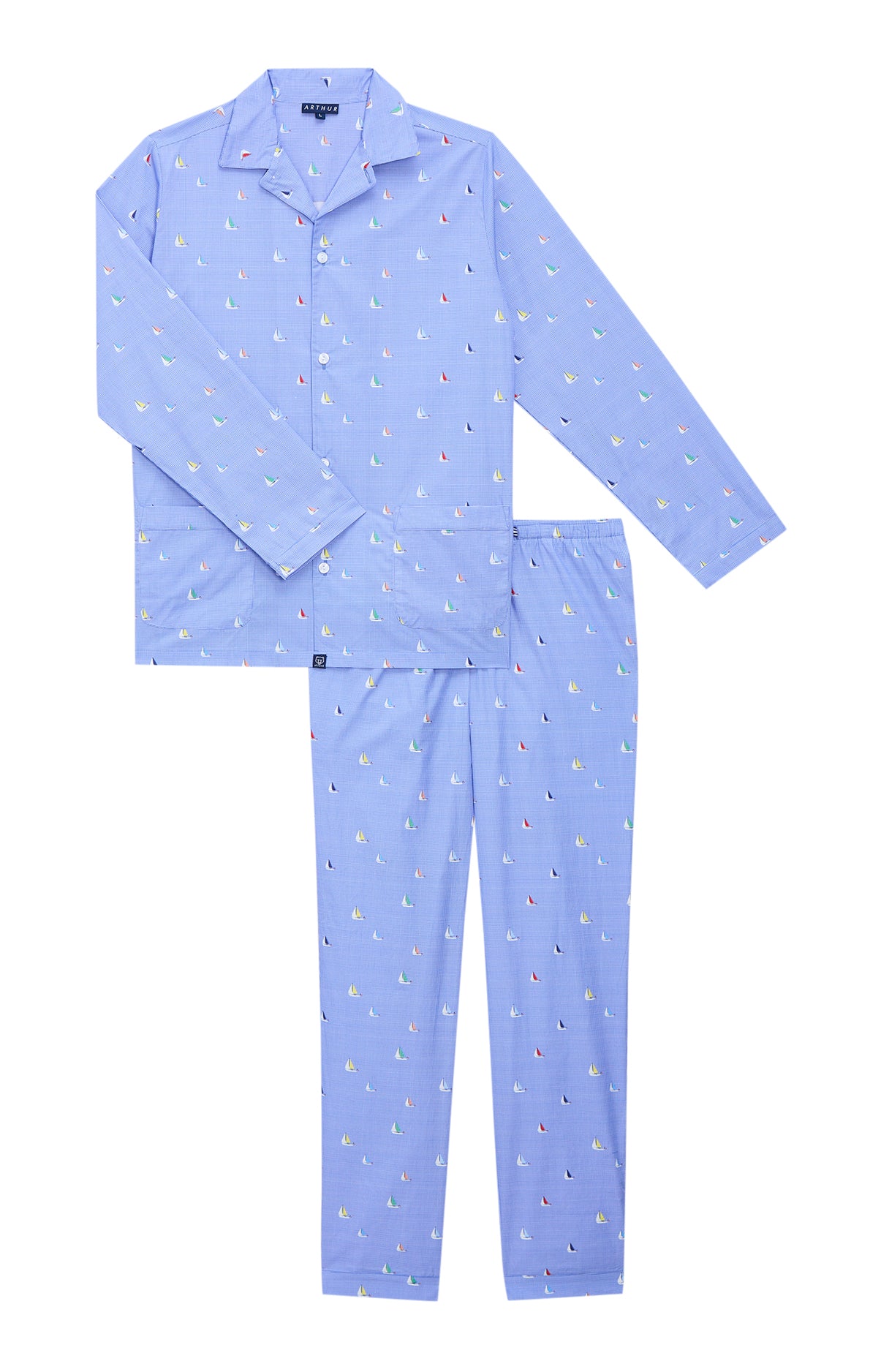 Pyjama long boutonné Homme Boat Bleu 3