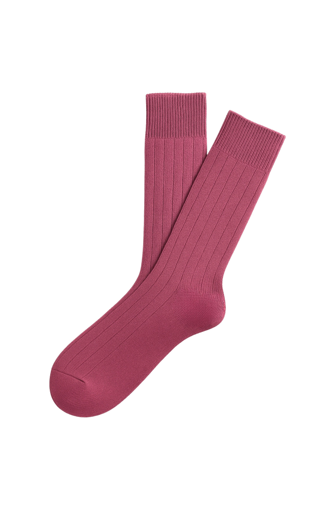 Chaussettes laine et cachemire framboise homme 1