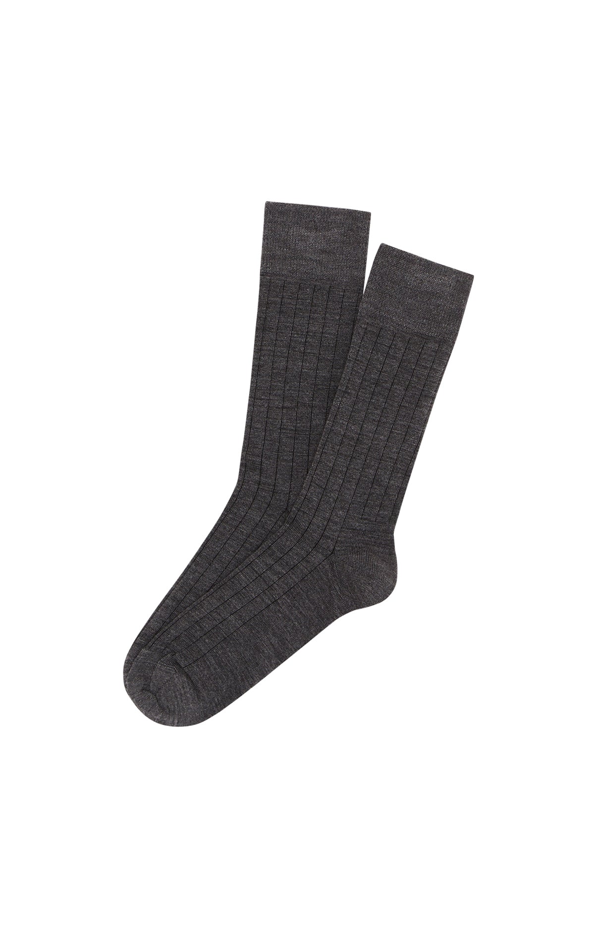 Chaussettes laine et coton Anthracite 1