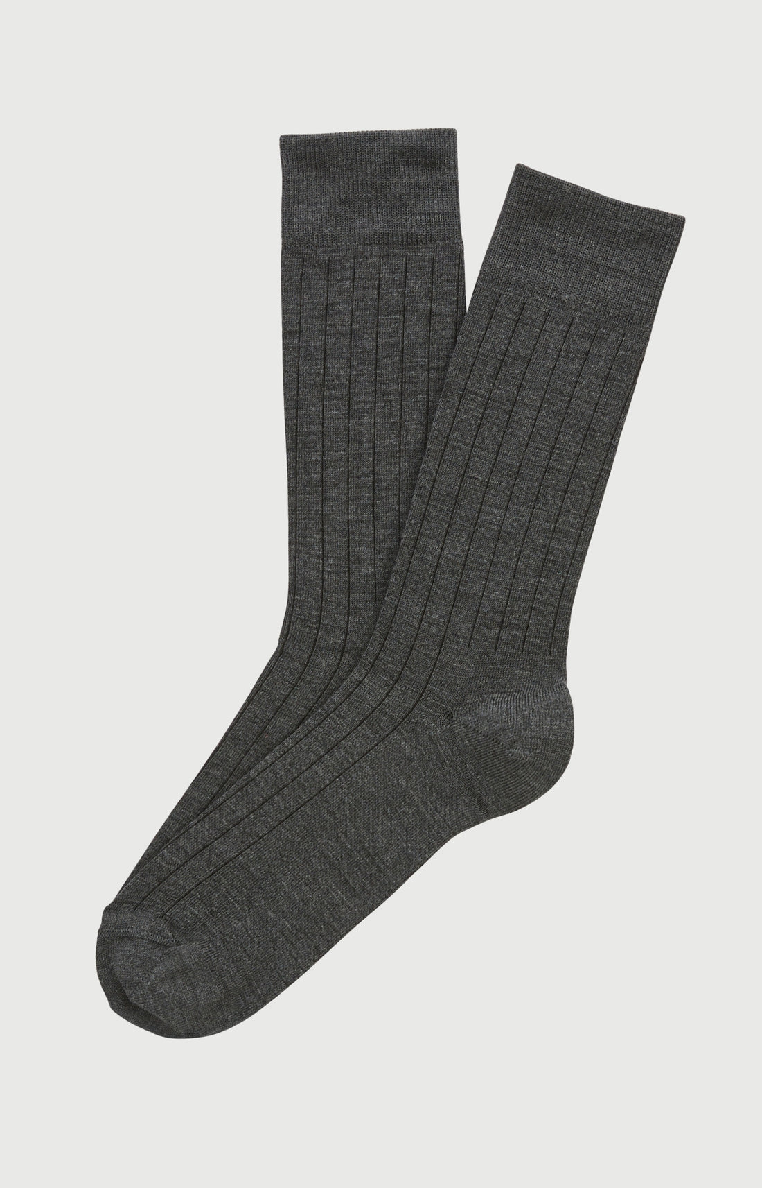 Chaussettes laine et coton anthracite homme 1