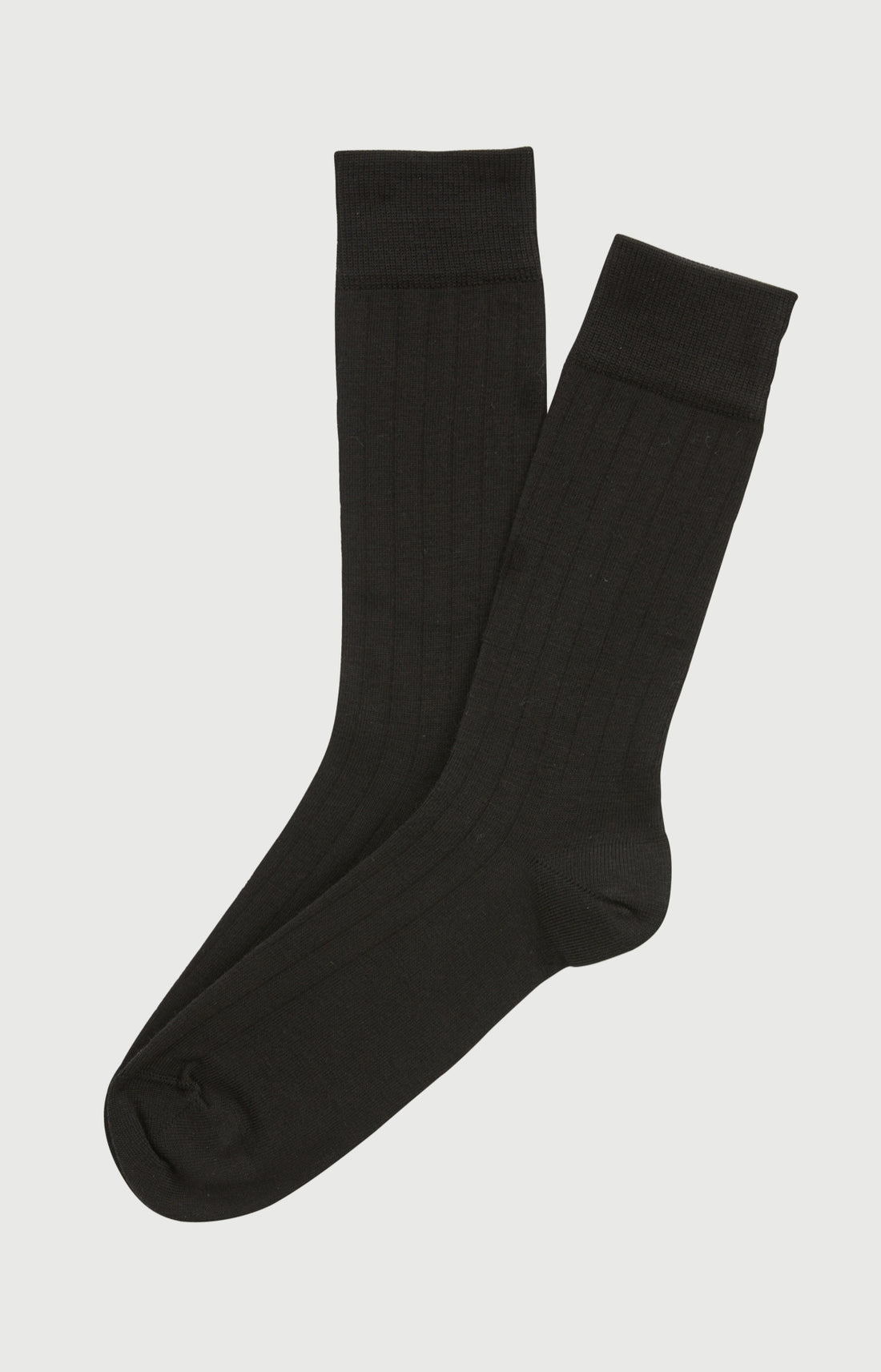 Chaussettes laine et coton noir homme 1