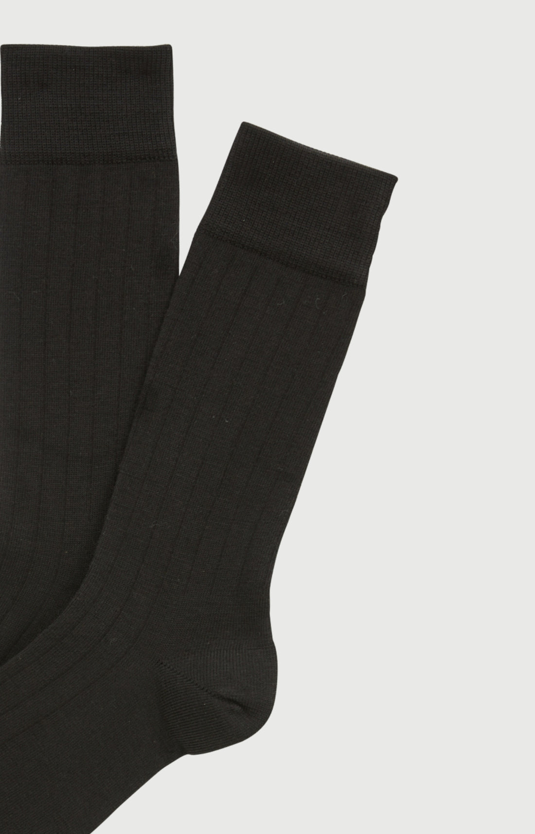 Chaussettes laine et coton noir homme 2
