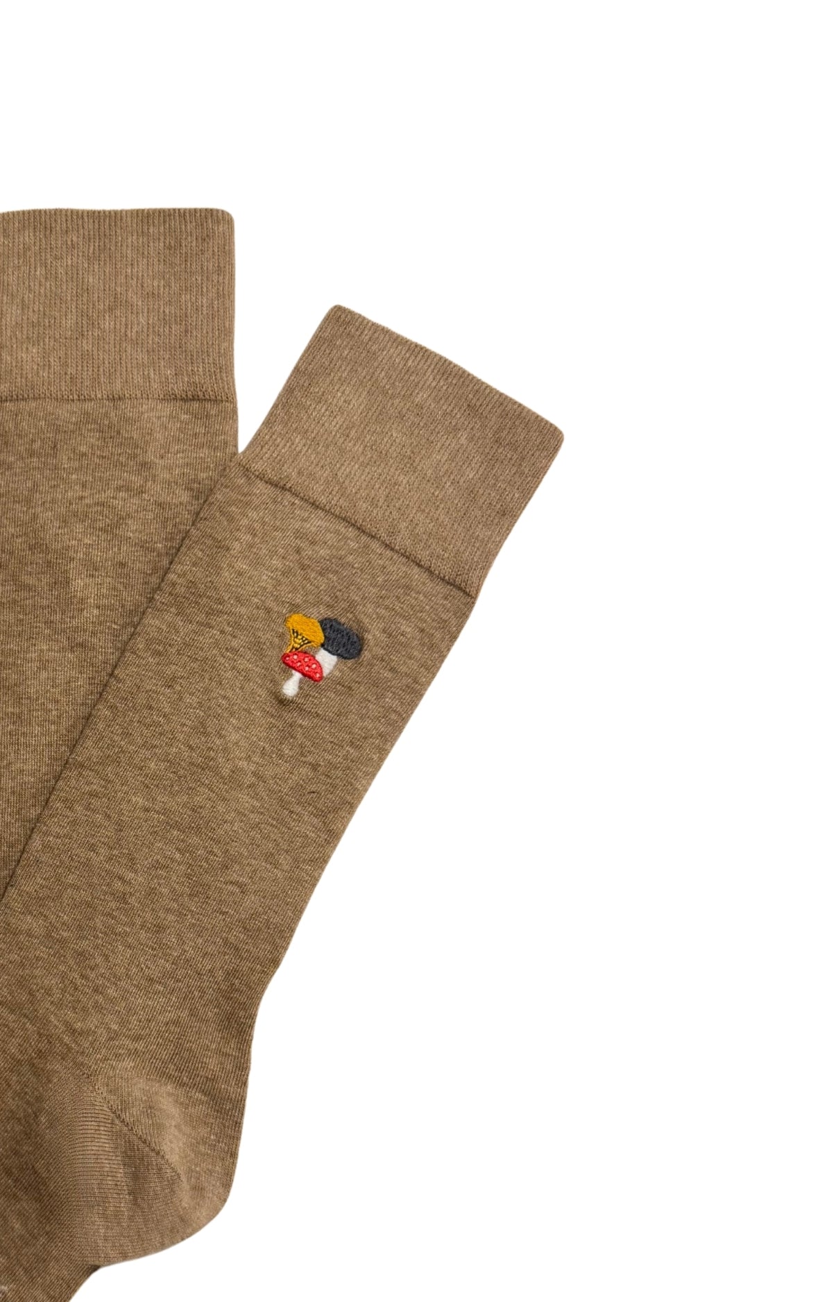Chaussettes coton brodées champignon homme 2