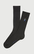 Chaussettes brodées coton pilote de lit noir homme 1