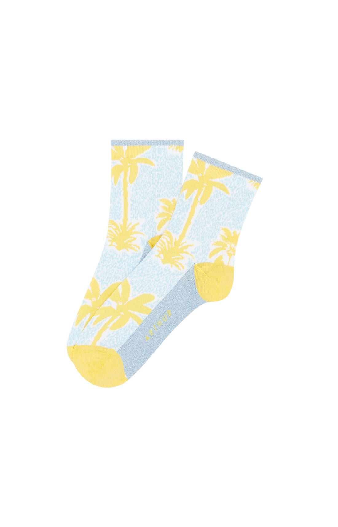 Chaussettes Femme Palmier Bleu et Jaune 5