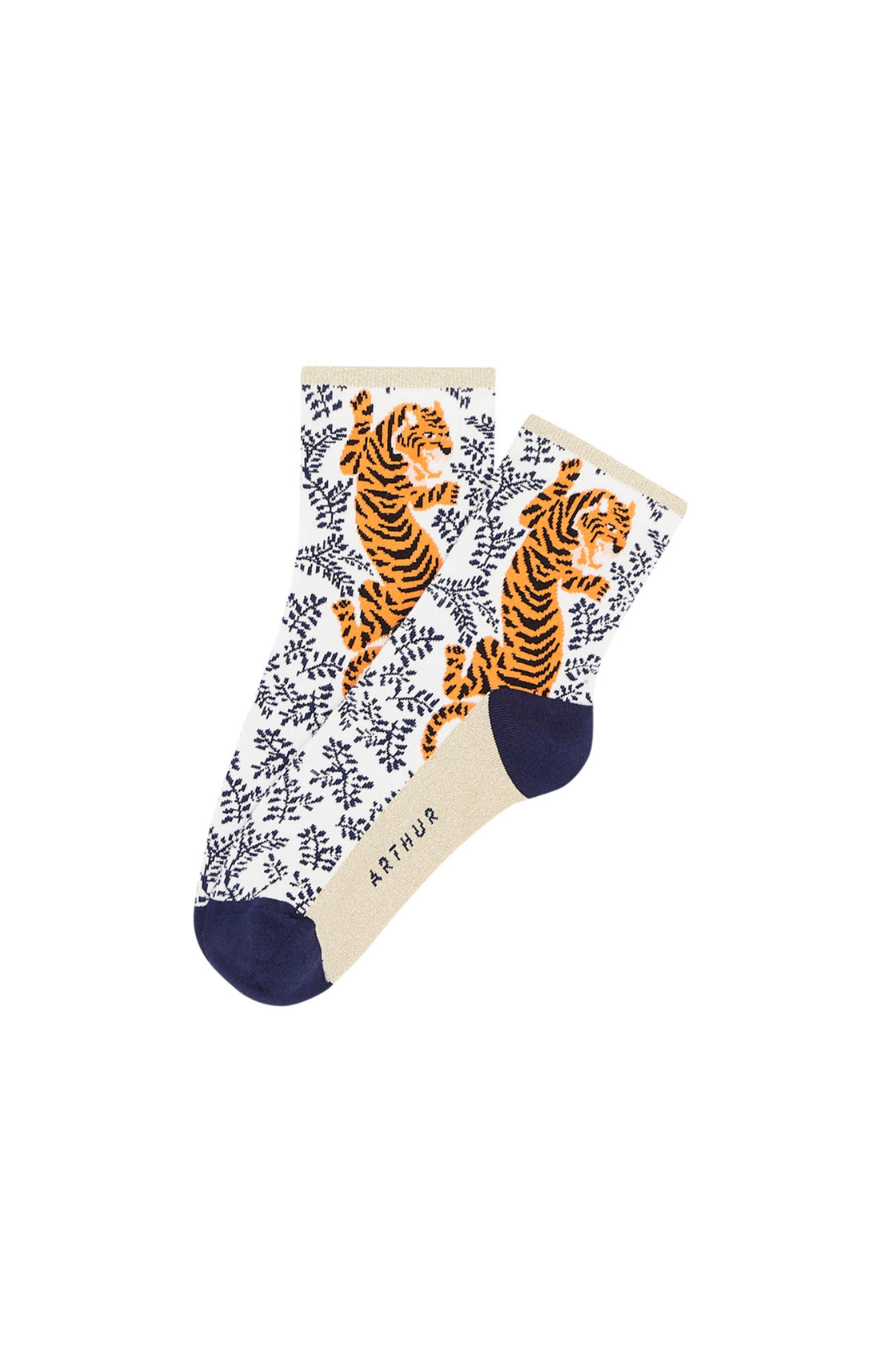 Chaussettes Femme Tigre Blanc et Marine 8