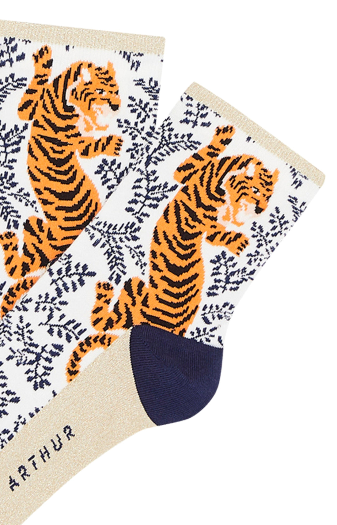 Chaussettes Femme Tigre Blanc et Marine 9