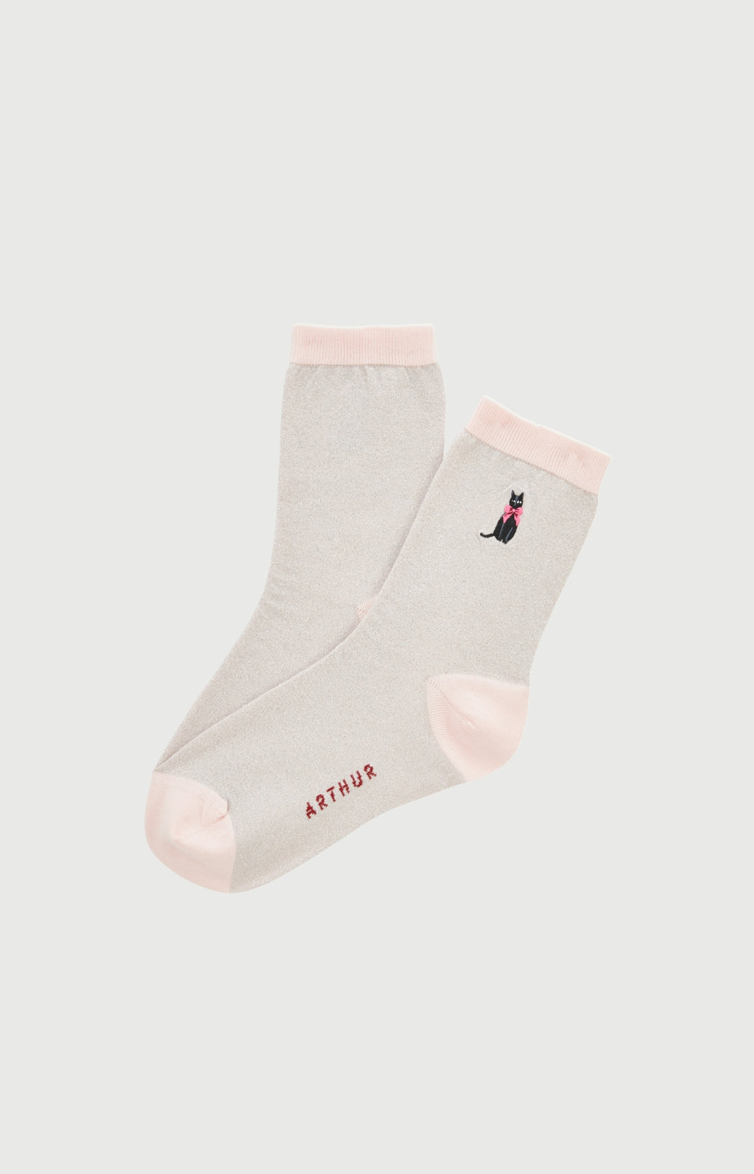 Chaussettes brodées en coton et lurex - Kitty
