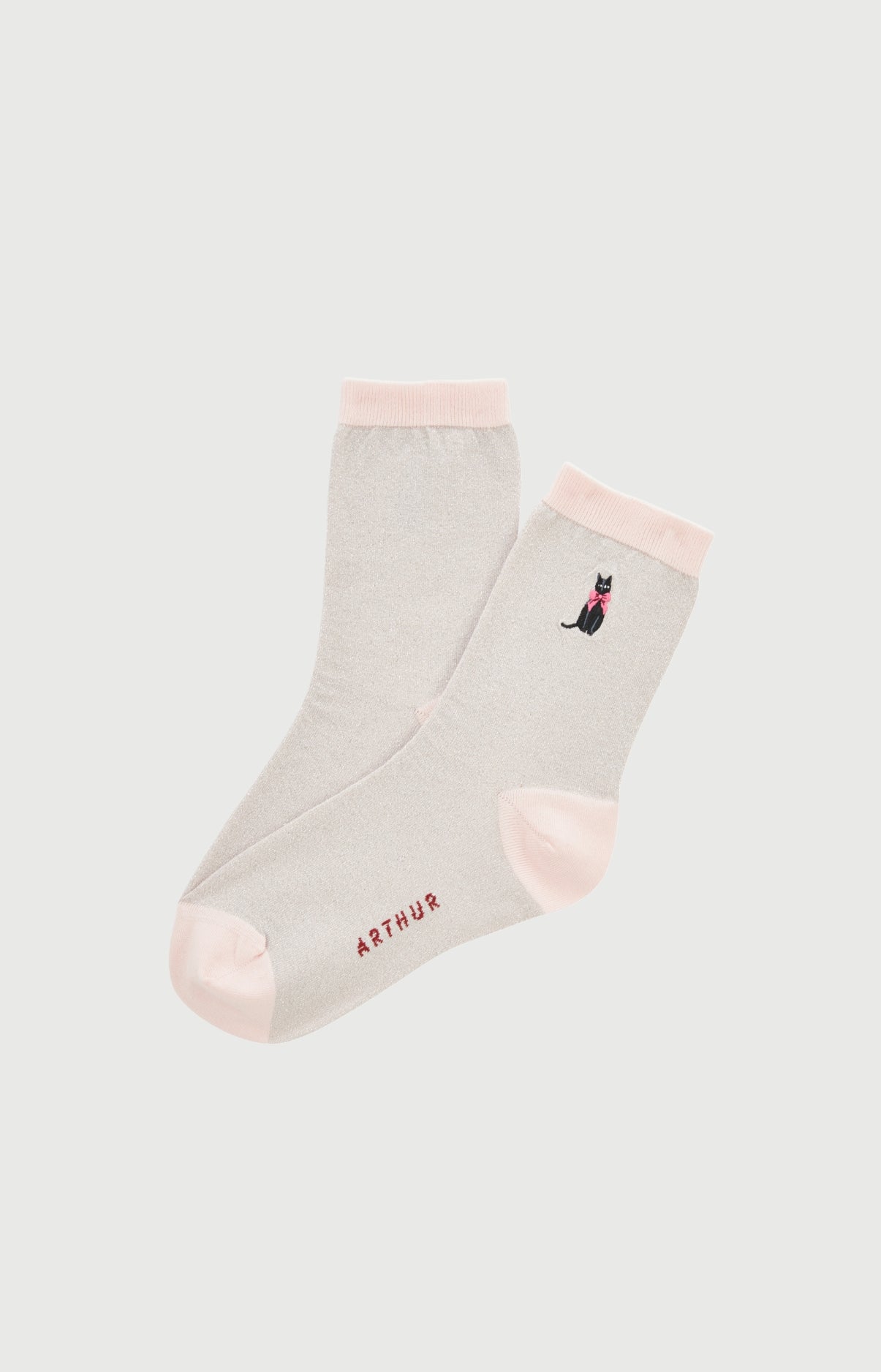 Chaussettes brodées en coton et lurex - Kitty
