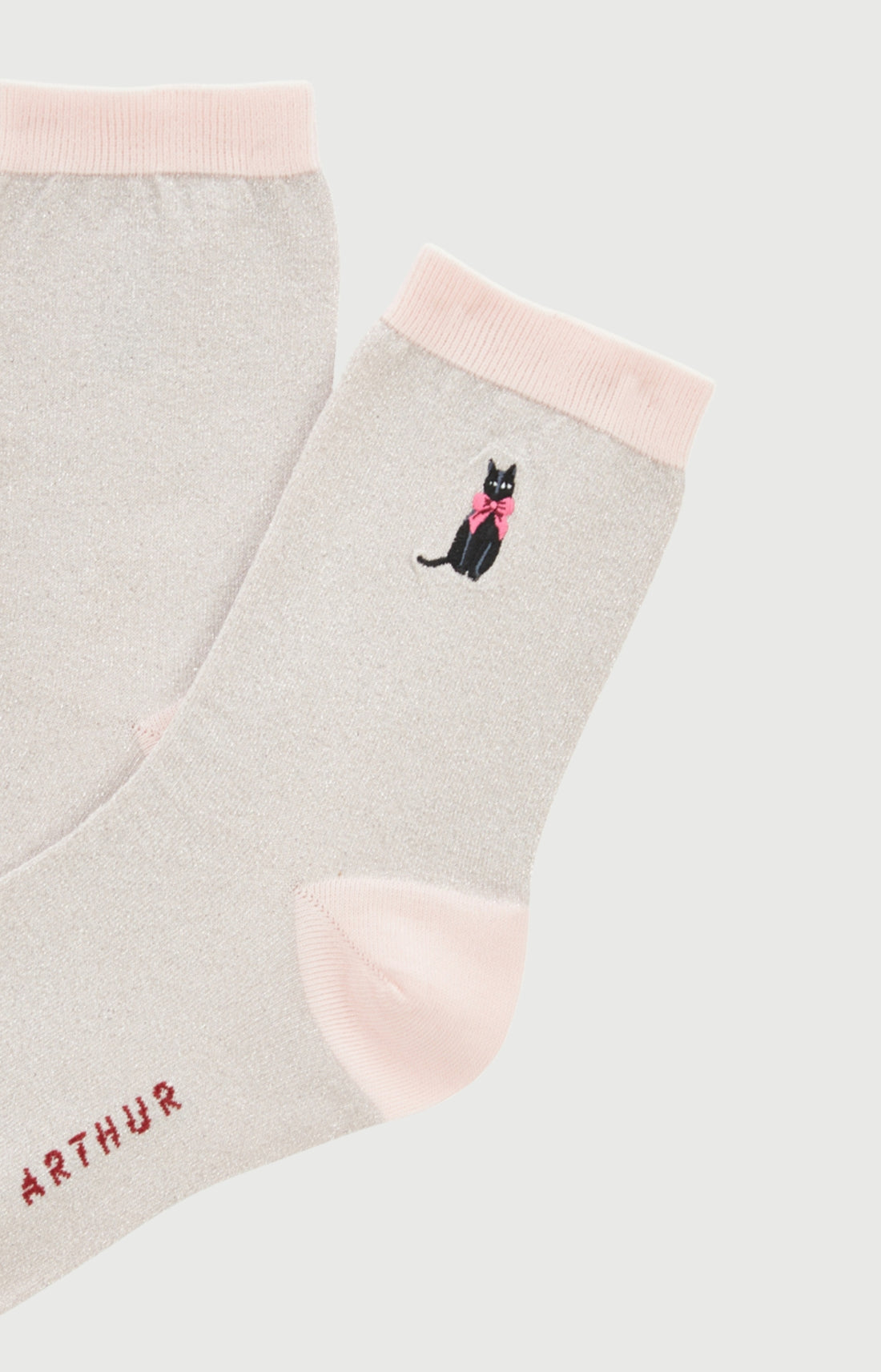 Chaussettes brodées en coton et lurex - Kitty