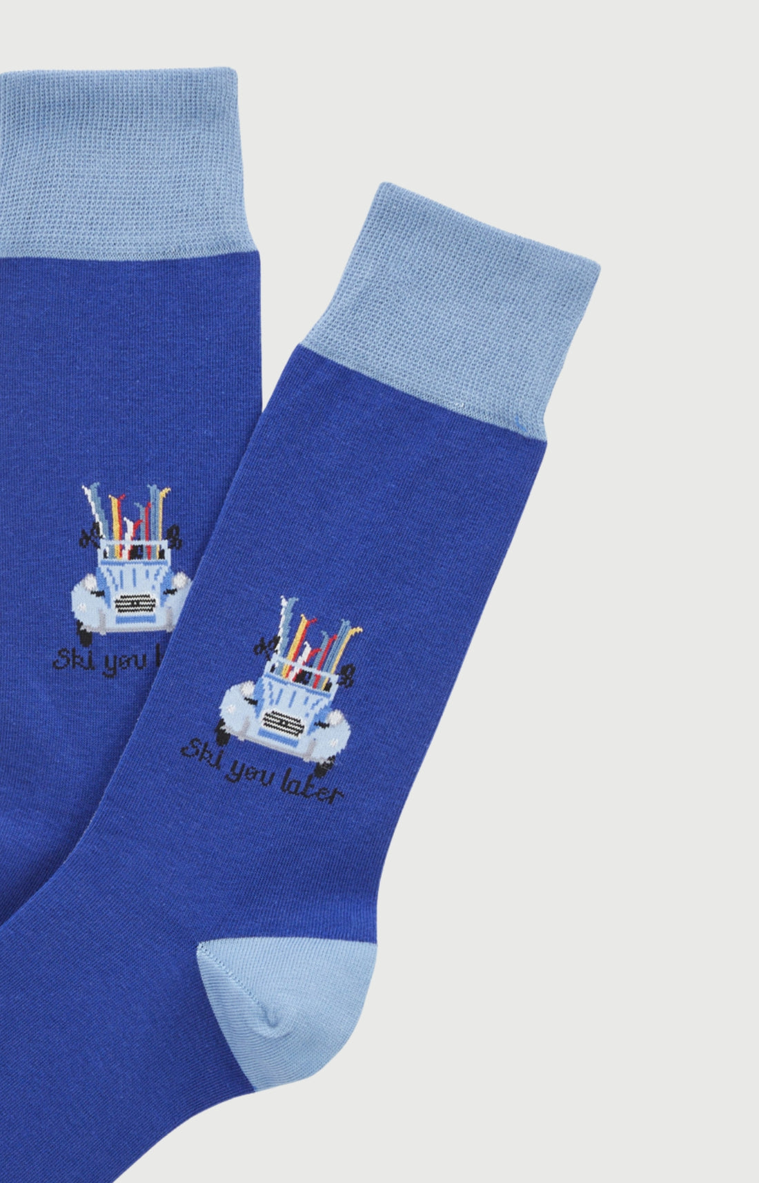 Chaussettes coton ski you later bleu homme 2