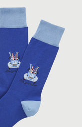 Chaussettes coton ski you later bleu homme 2