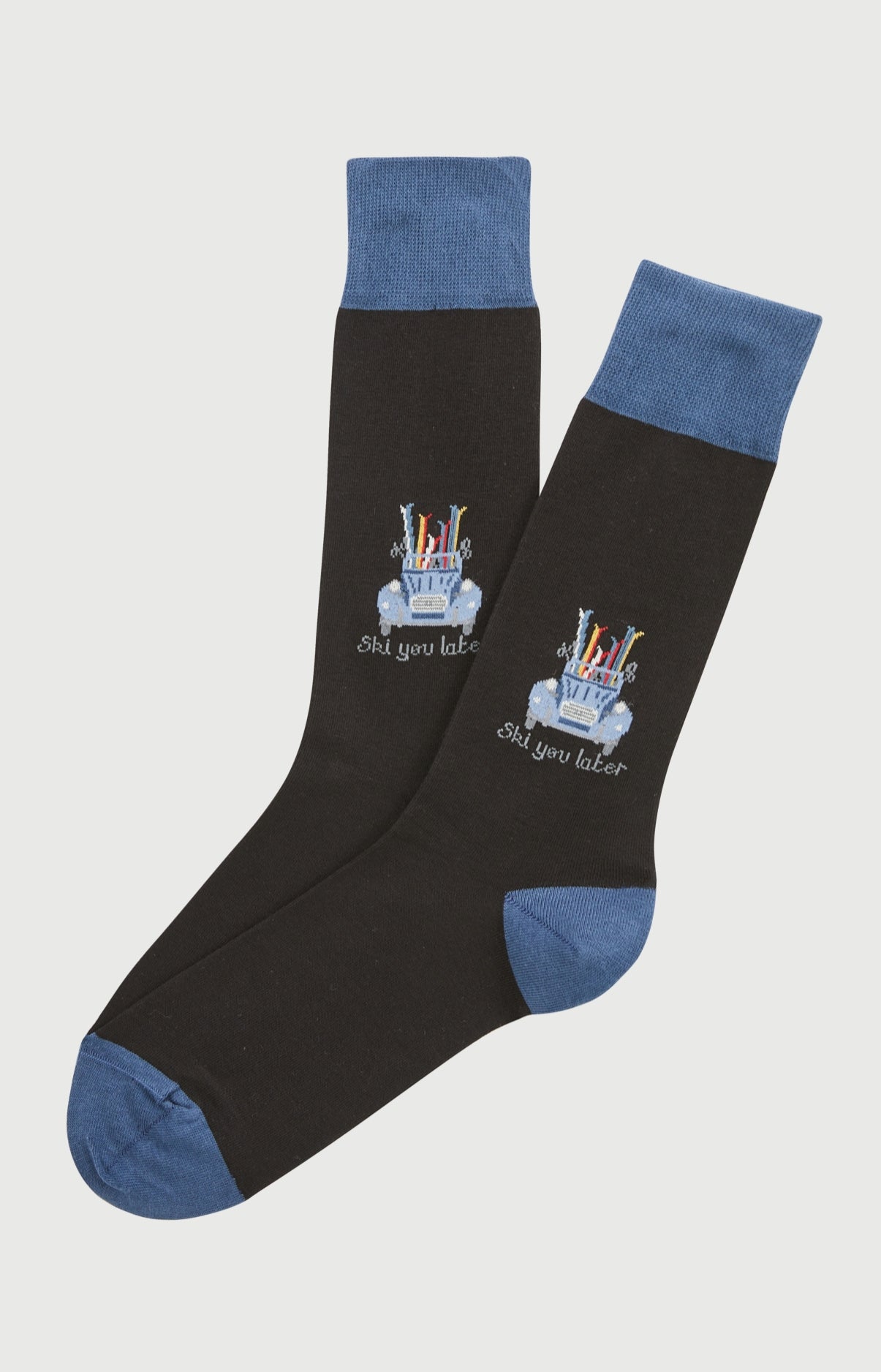 Chaussettes coton ski you later noir homme 1