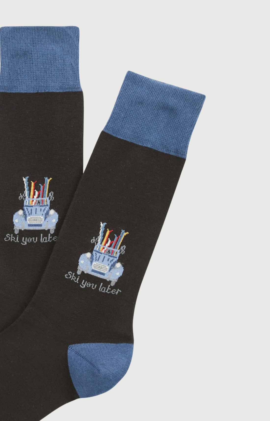 Chaussettes coton ski you later noir homme 2
