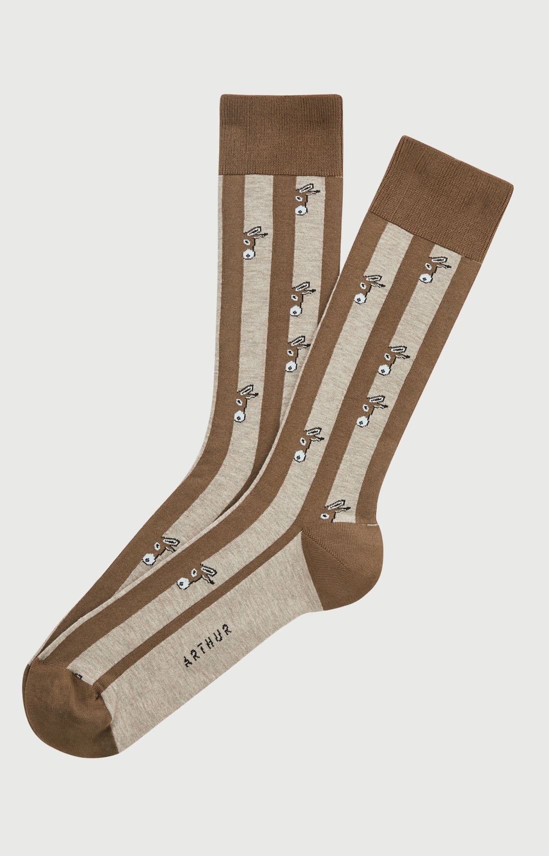 Chaussettes coton âne beige homme 1