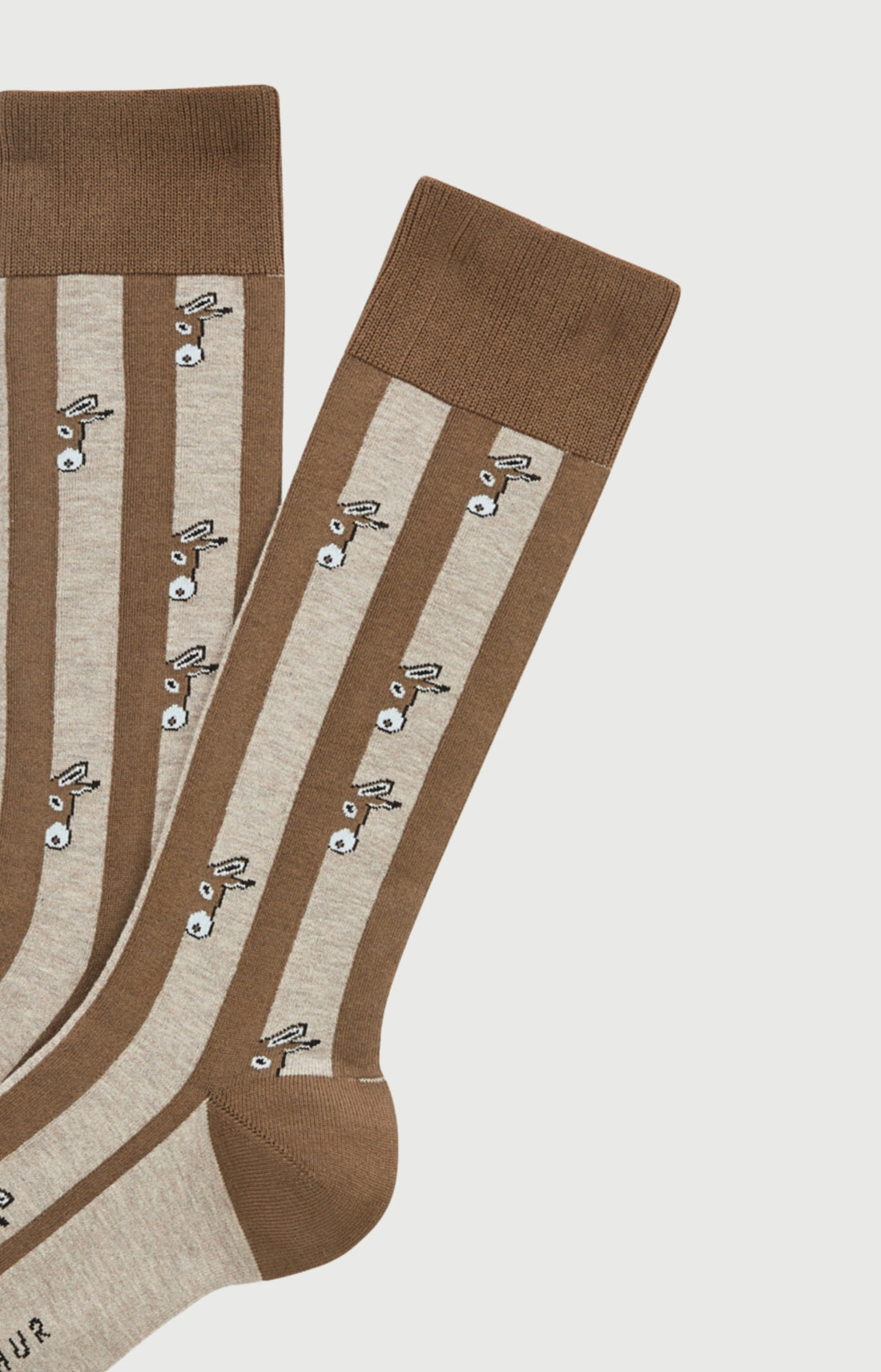 Chaussettes coton âne beige homme 2