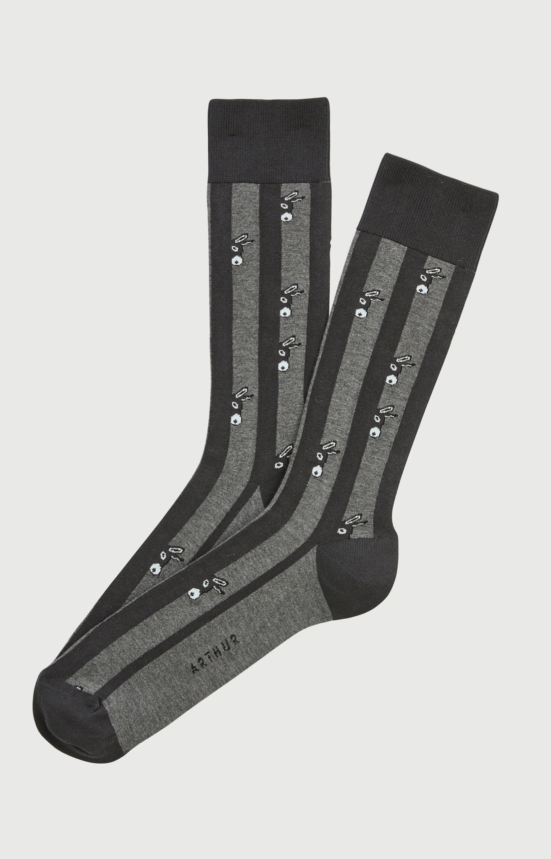 Chaussettes coton âne gris homme 1