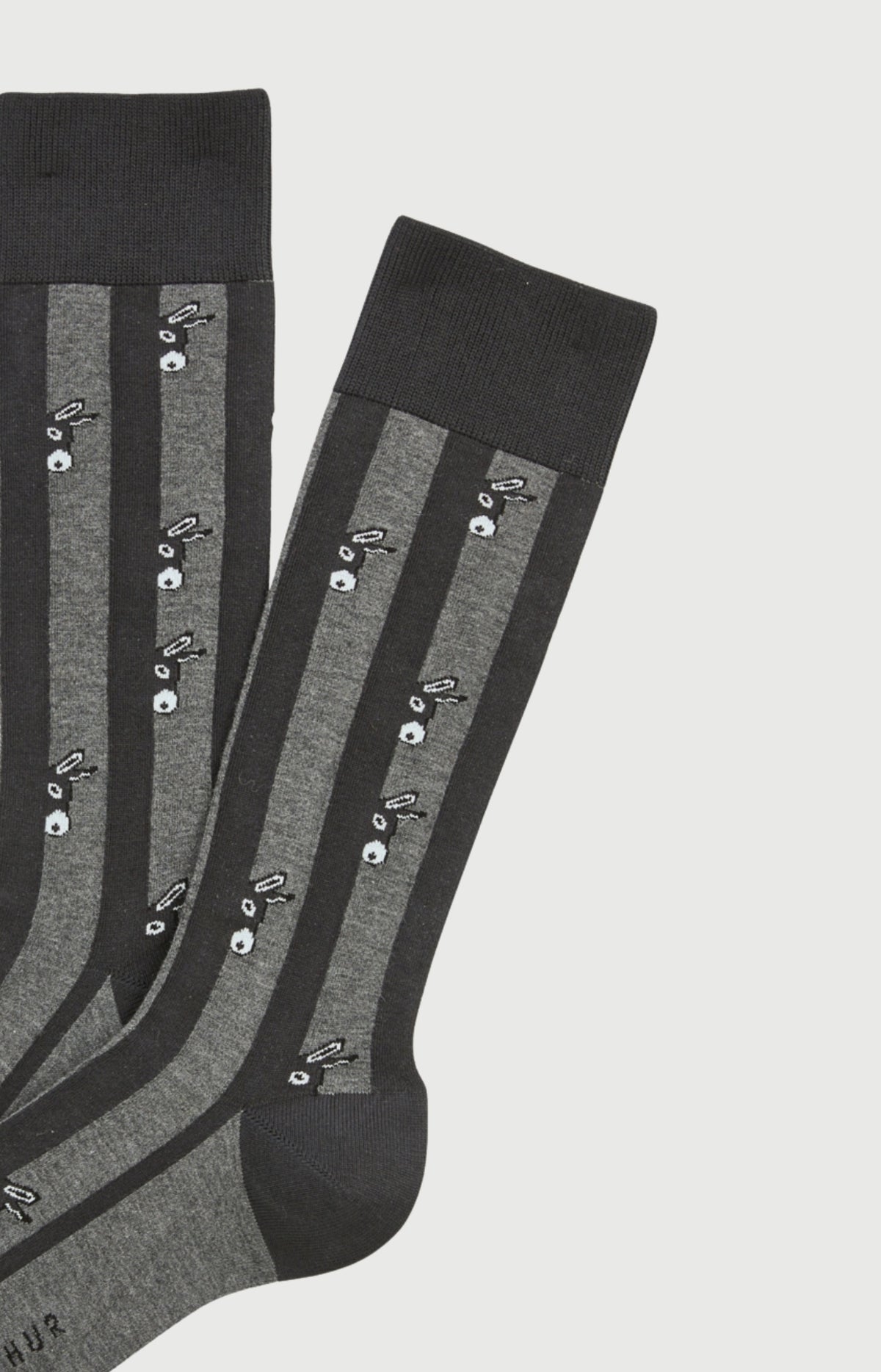 Chaussettes coton âne gris homme 2