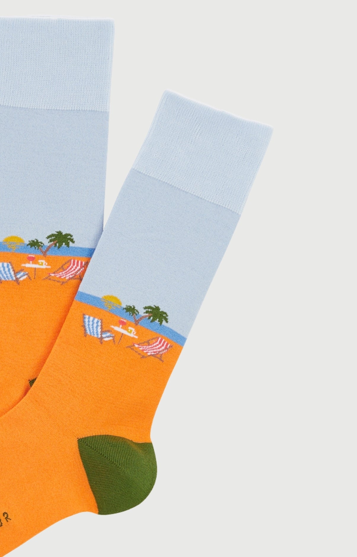 Chaussettes Homme Transat Orange Imprimé transats en bord de mer palmiers 2