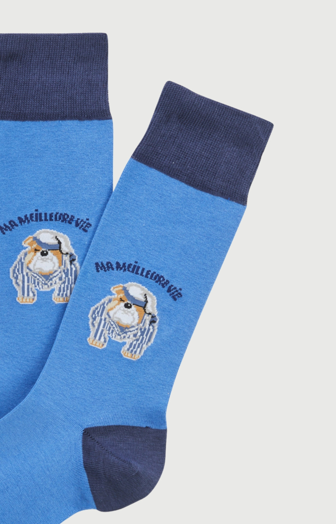 Chaussettes coton ma meilleure vie bleu homme 2