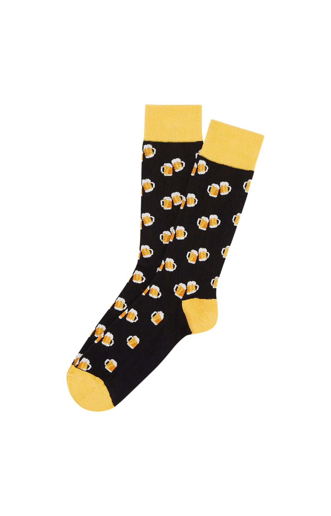 Chaussettes Homme Bière Noir et Jaune 1