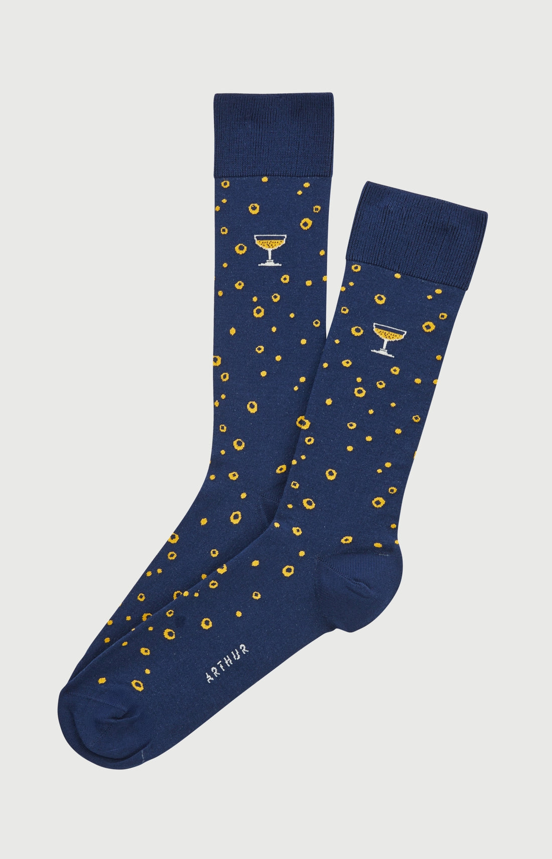 Chaussettes coton bulles marine homme 1