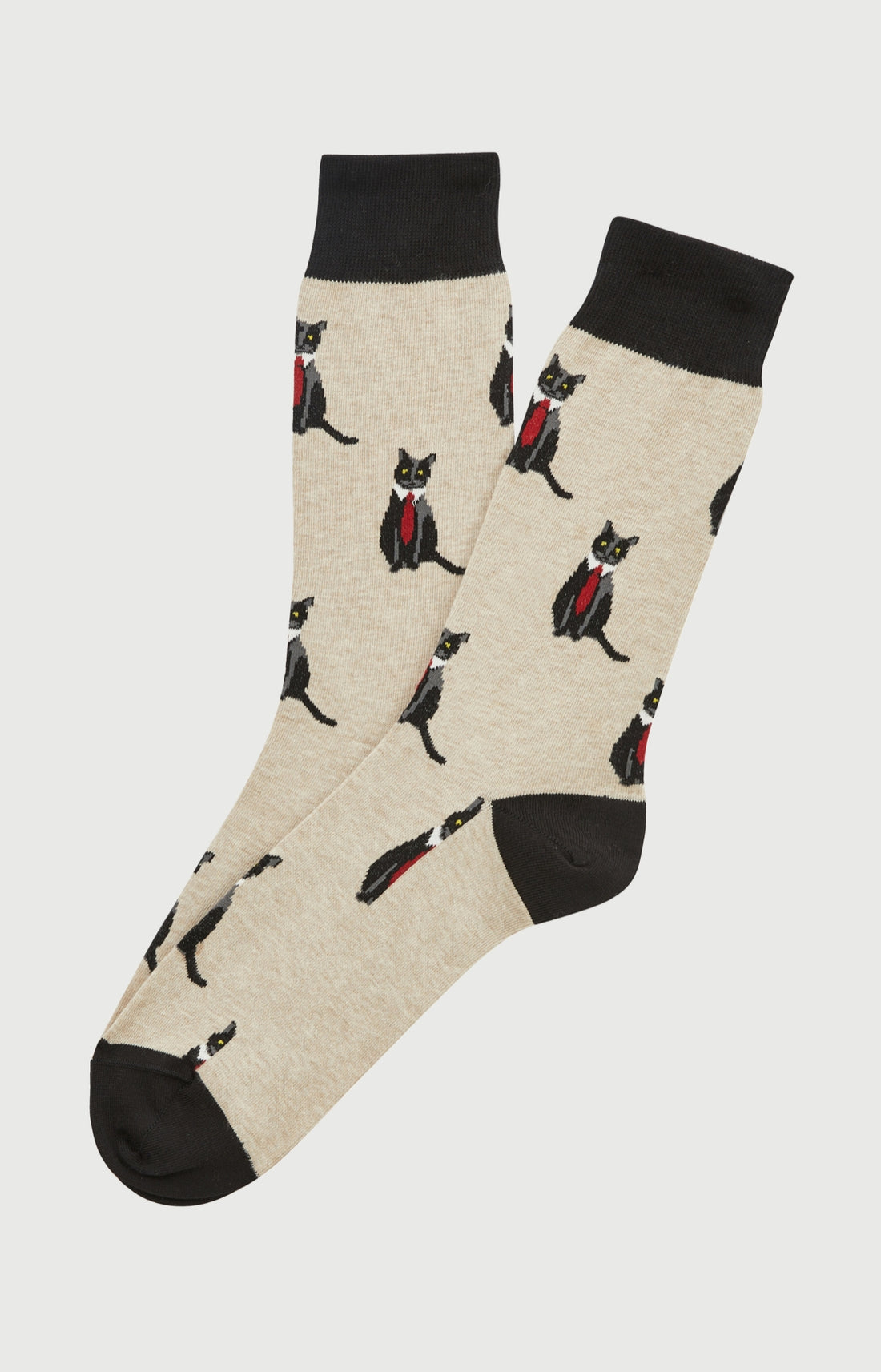 Chaussettes en coton cat sup beige homme 1