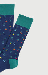 Chaussettes Homme Cerise Marine Imprimé cerises multicolores 2