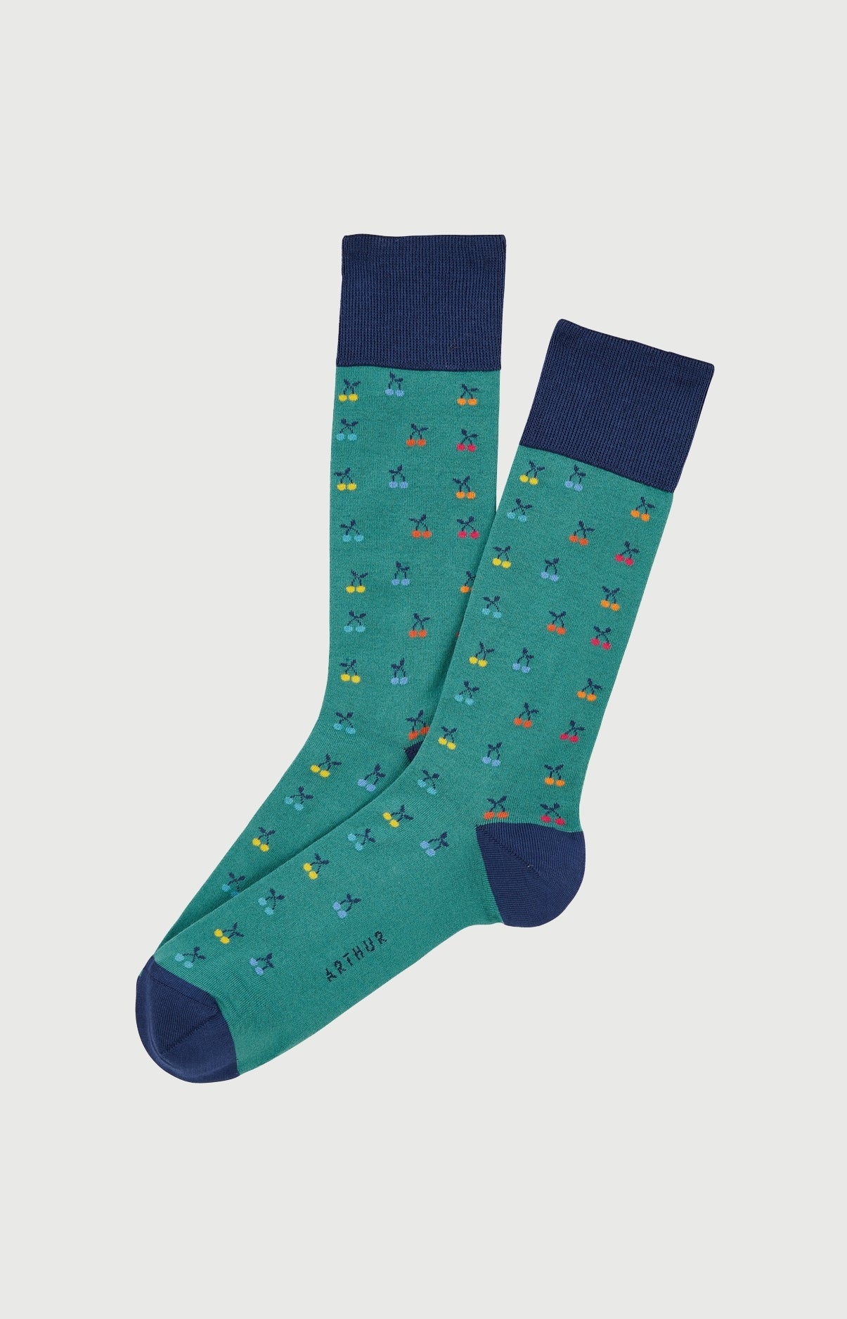 Chaussettes Homme Cerise Vert Imprimé cerises multicolores 1