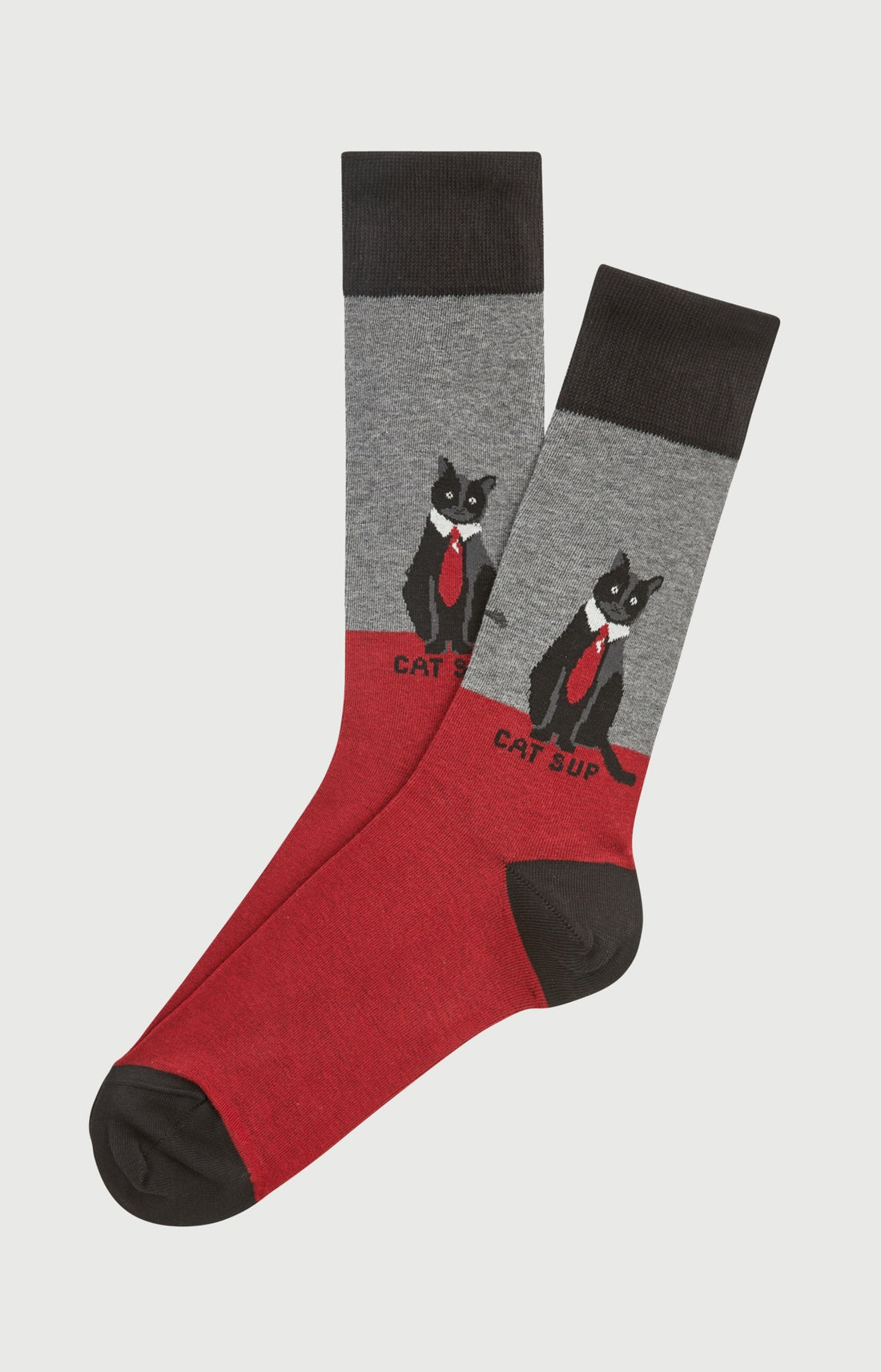 Chaussettes en coton cat sup gris homme 1